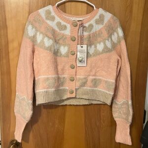 NWT loveshackfancy dimples cardigan